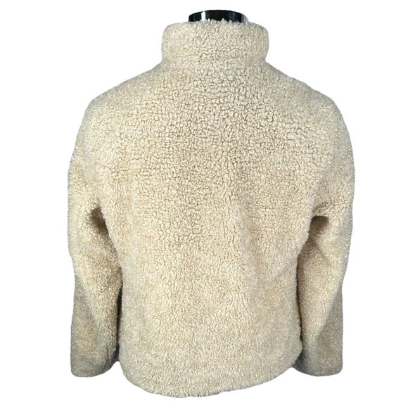 Pendleton Sherpa Fleece Jacket Women’s Medium Ivory Cream Oatmeal Zip Deep Pile - Picture 5 of 10